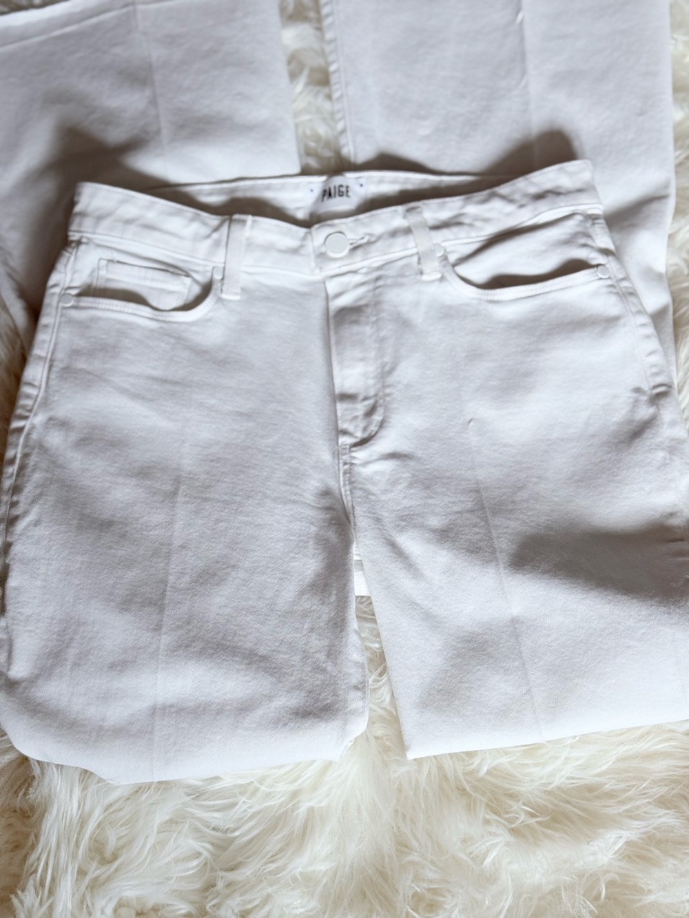 PAIGE‎ White Genevieve High Rise Flare Jeans Size 30/32 Boho Chic Denim - Picture 5 of 11
